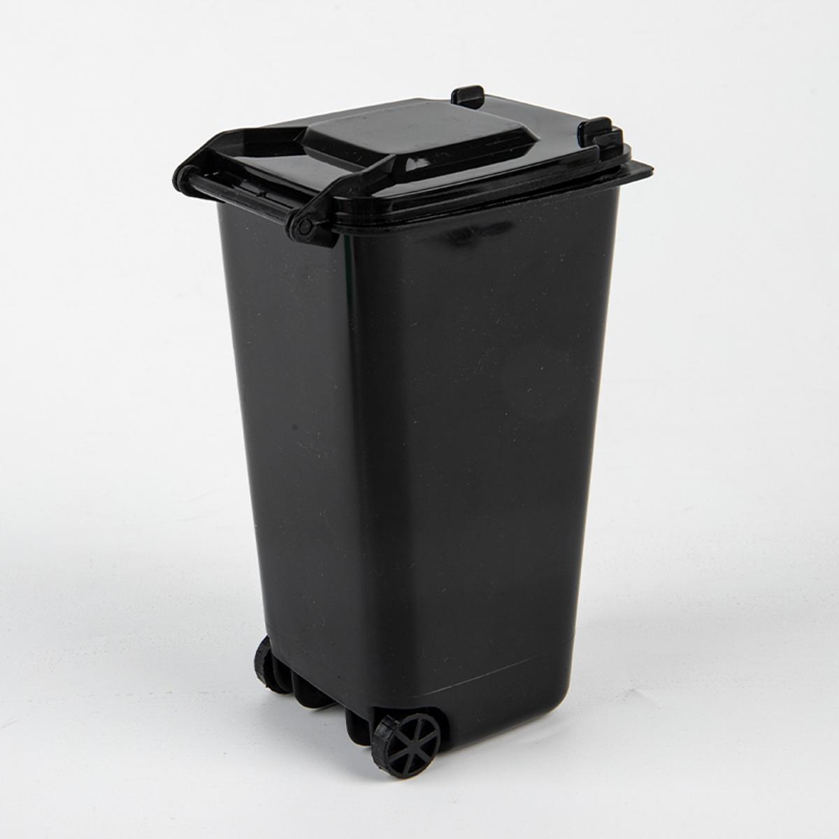 Mini Desktop Trash Can Plastic Waste Bins With Lid Household Clean Trash Desk Sunlight Mall - dustbin