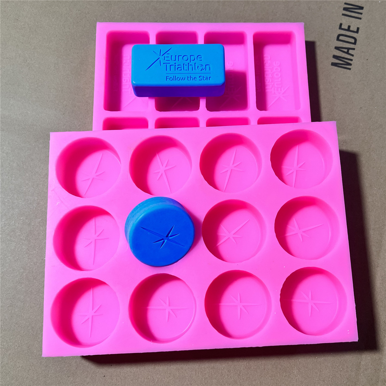 Customize Round Soap Molds Rectangle Soap Bar Mould with Brand Custom Silicone Trays for Natural Soap Making