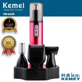 Kemei Km 6620 4 In 1 Rechargeable Battery Nose And Ear Hair