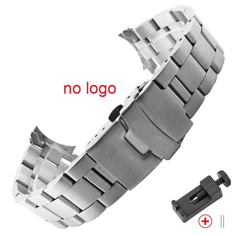 22mm Stainless Steel Strap for Casio Duro MDV-107-1A MDV-106 Marlin Men Diving Curved End Solid Metal Watch Bracelet Band Belt. 