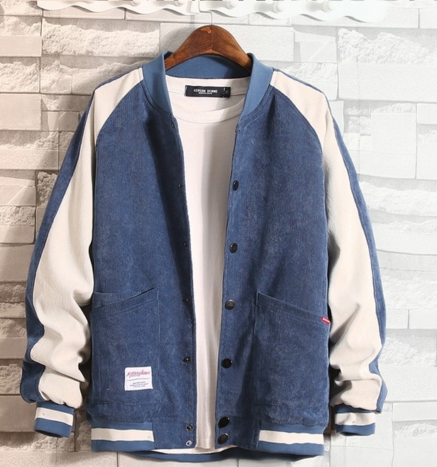Grandwish Baseball Jacket Mens with on College Patchwork Jacket Coat Men Plus Size M-3XL ber Jacket Men Fashion ,DA743. 