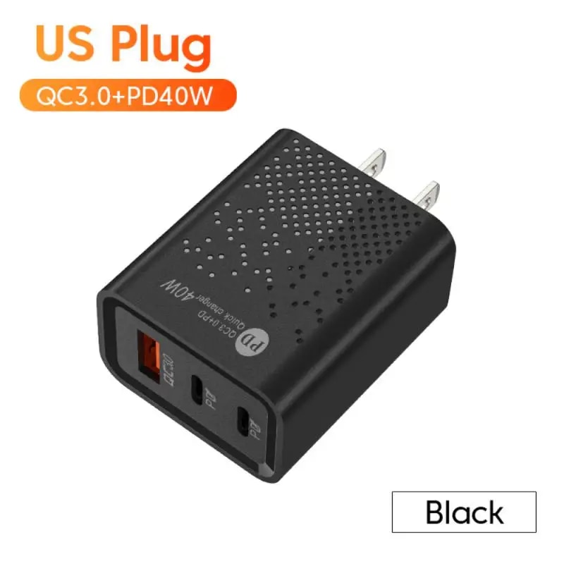 USB Wall Charger QC3.0+PD40/20W USB Cube Power Adapter Multi-port Cellphone Charger US/EU Plug Travel Charger Adapter For Phone. 