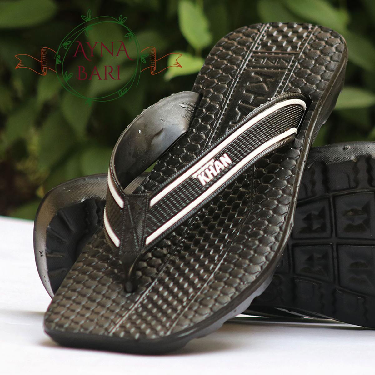 2 belt slipper  Slipper for man  KHAN Sandal  Plastic Rubber sandal  Waterproofed slipper [Handicraft Shop] - Sandals For Men