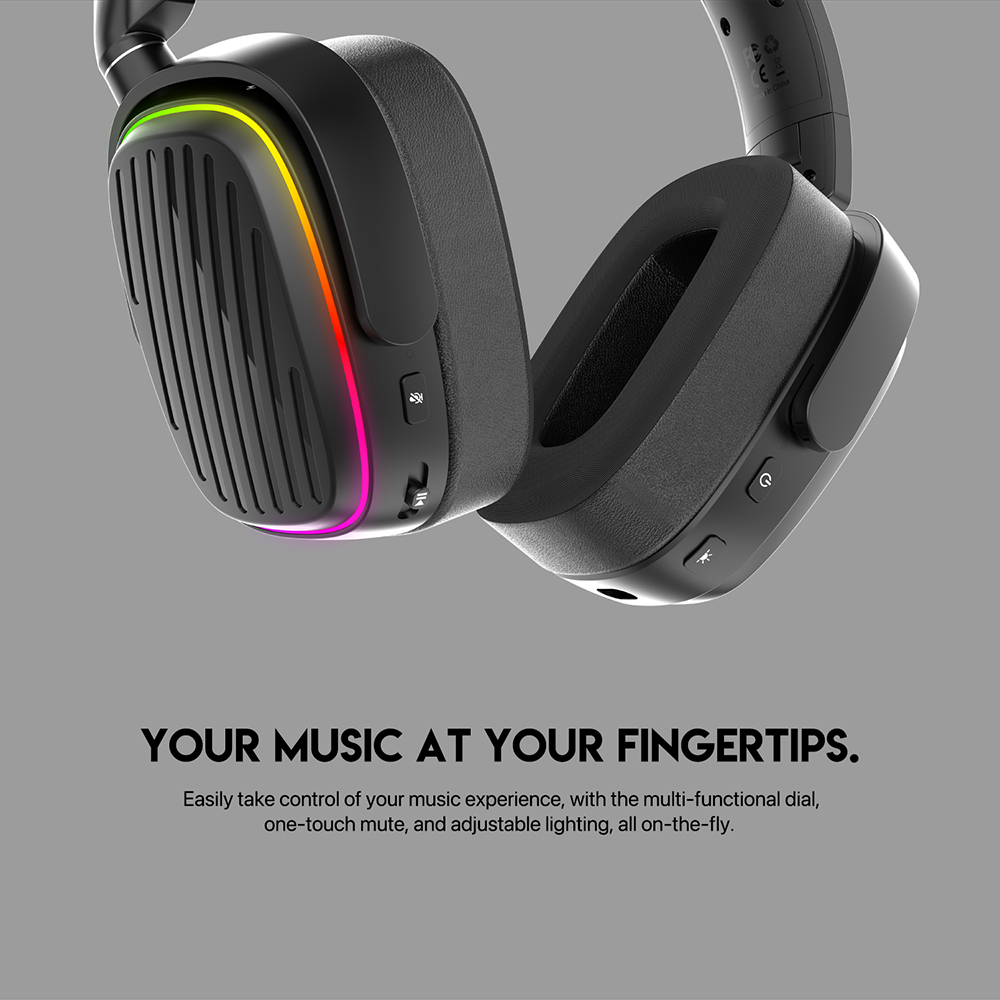FANTECH WHG02 Harmony Wireless Headset Tri-mode Connections With Noise Cancellation & Mute Buttons Microphone Headphones. 