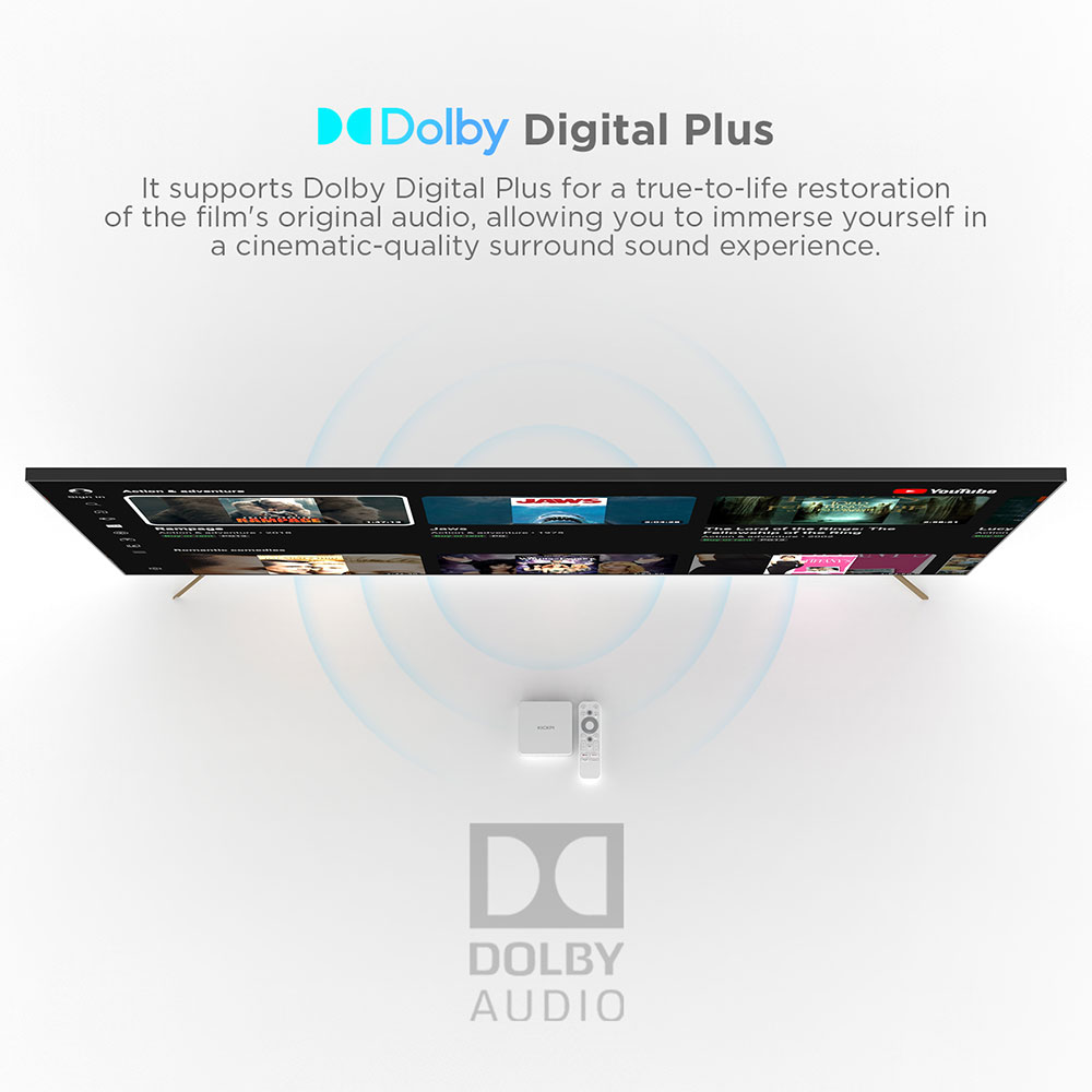 KICKPI KP1 Google Netflix TV Box Android 11 Amlogic S905Y4 2GB 32GB Support AV1 1080P H.265 4K Wifi BT Voice Input Media Player. 