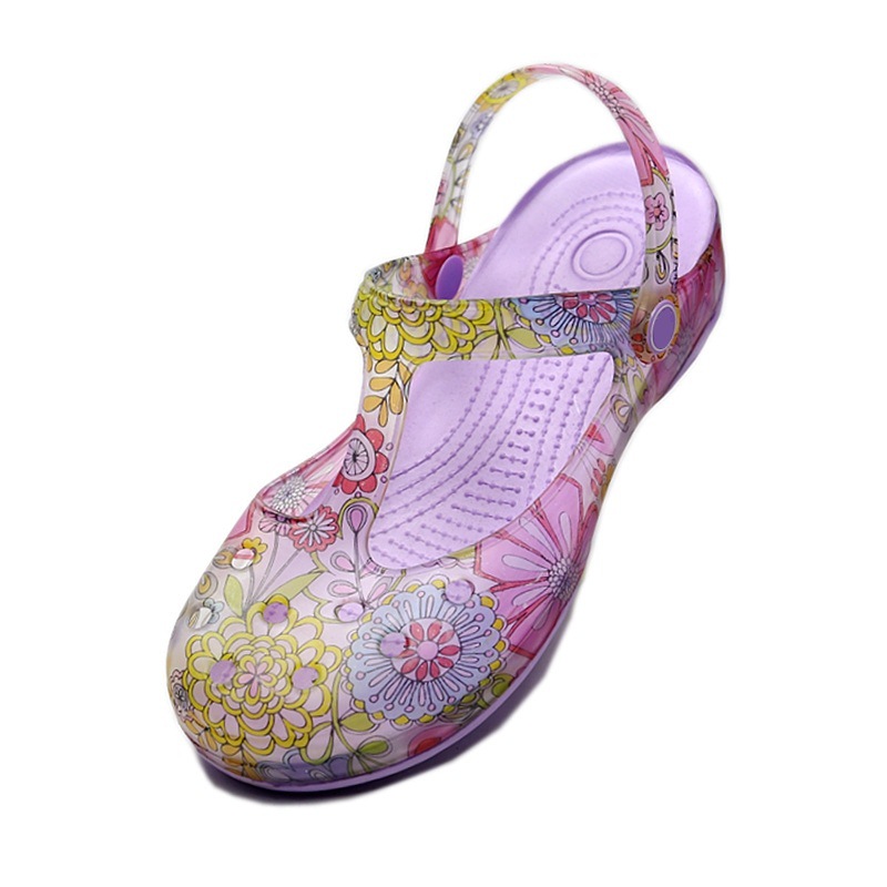 【Order】Cave Shoes Women's Sandals Mary Jane Flat Jelly Shoes Beach Shoes 2014 Print New Women's Sandals