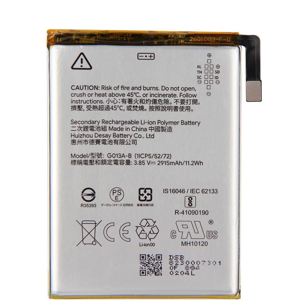 G013A-B Phone Batteries For Google Pixel 3 Replacement Phone Battery