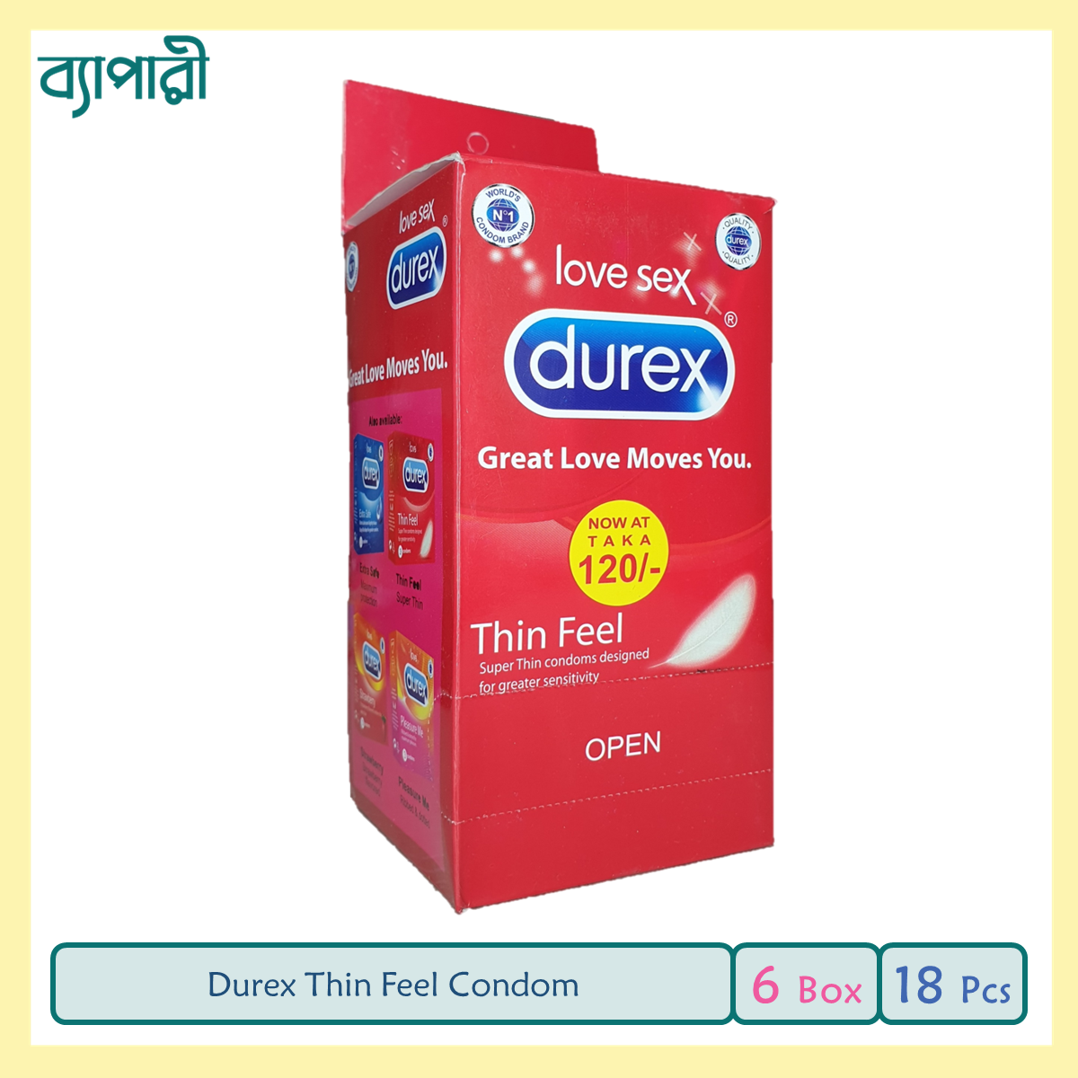 Durex Thin Feel 6 Pack (18 Pcs) BDS