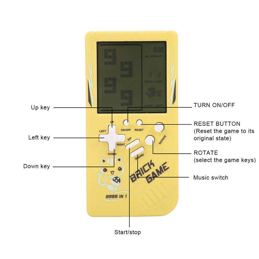 【happy one】Classic Machine Tetris Game Portable Game Console Toys For Child. 