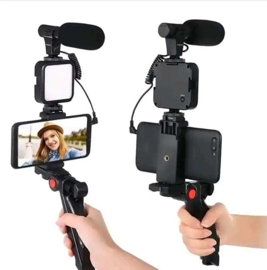 Vlogging Kit Vlogging Accessories Kit for Mobile Phone DSLR Camera Video Recording Kit with Tripod Shotgun Mic 360 LED Selfie Light for Live Streaming Short Film Making. 