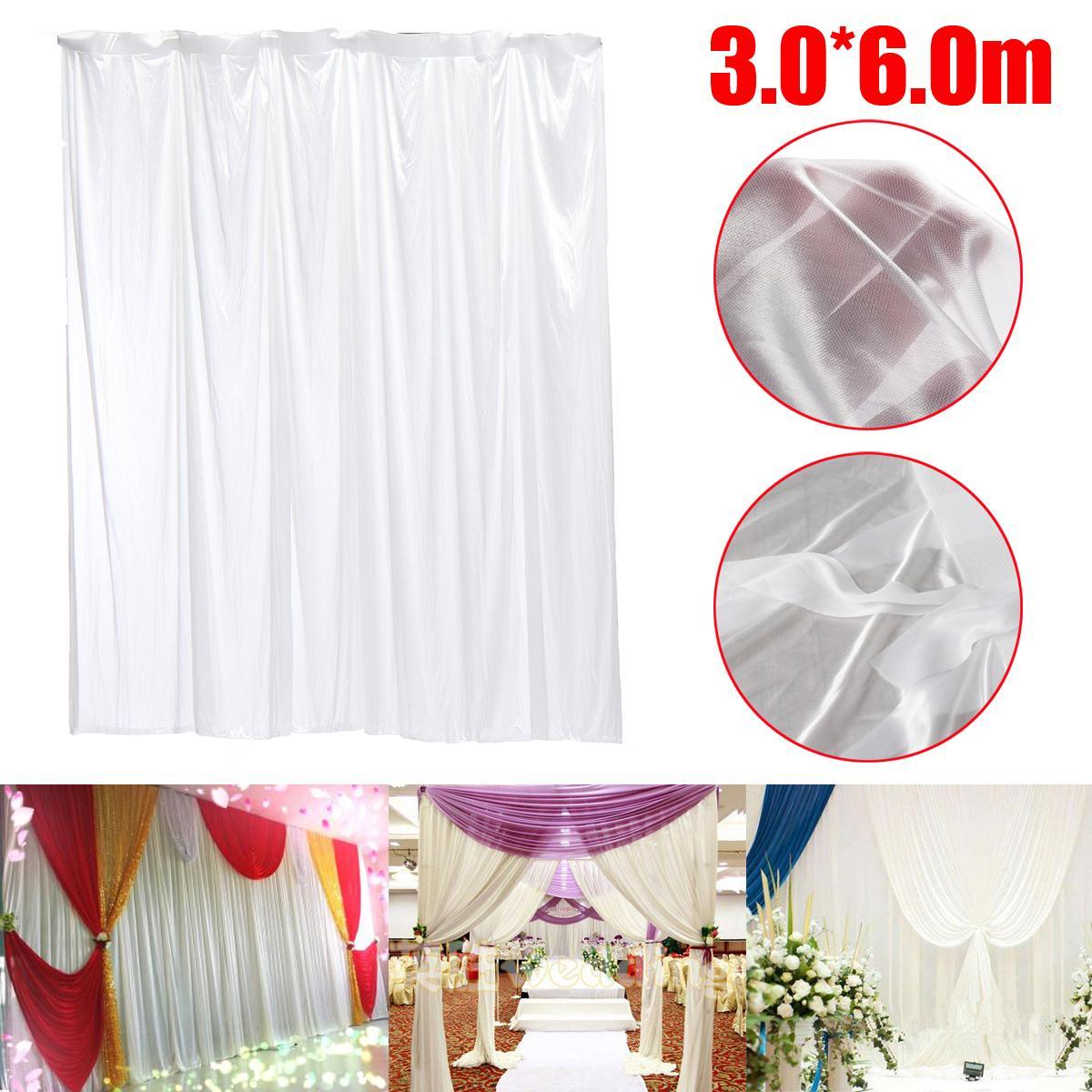3x6m White Wedding Party Backdrop Curtain Drapes Background Studio