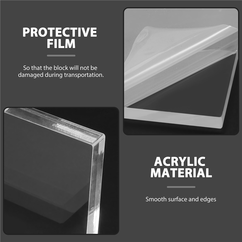5Pc Clear Stamp Acrylic Block Set for Transparent Acrylic Stamp Pad. 