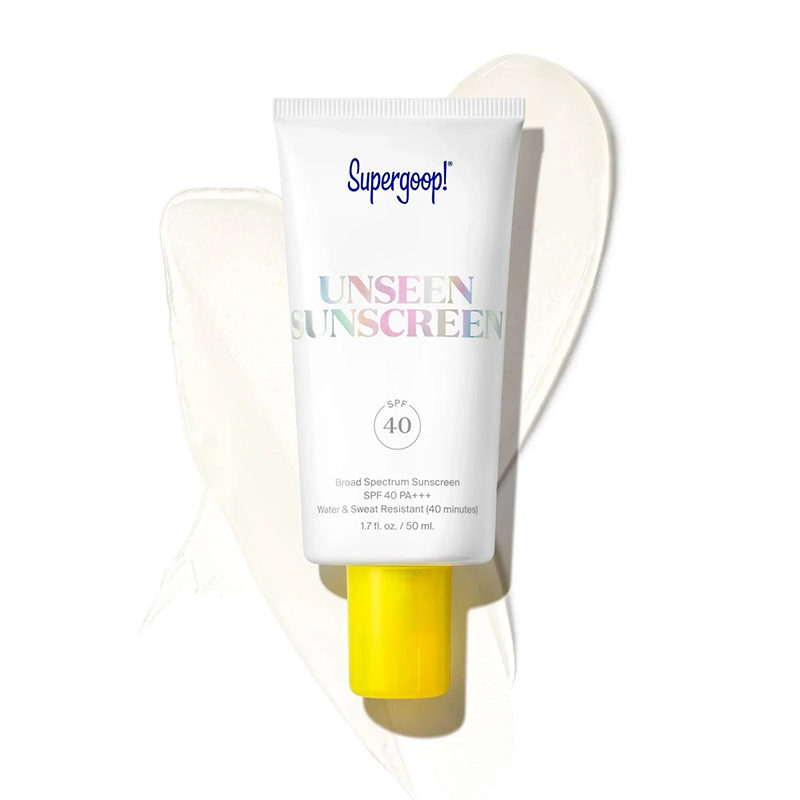 Supergoop Unseen Sunscreen SPF40 Invisible Cream Primer Glowscreen Makeup Base Broad Spectrum Face Sunscreen For All Skin Types. 
