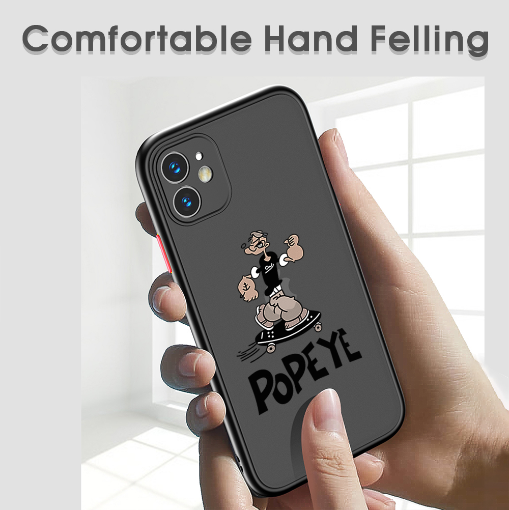 UCUC for OnePlus 5T Back Cover Popeye Frosted Transparent Hard Phone Case Thin Shockproof Full Cover Camera Protect Case. 