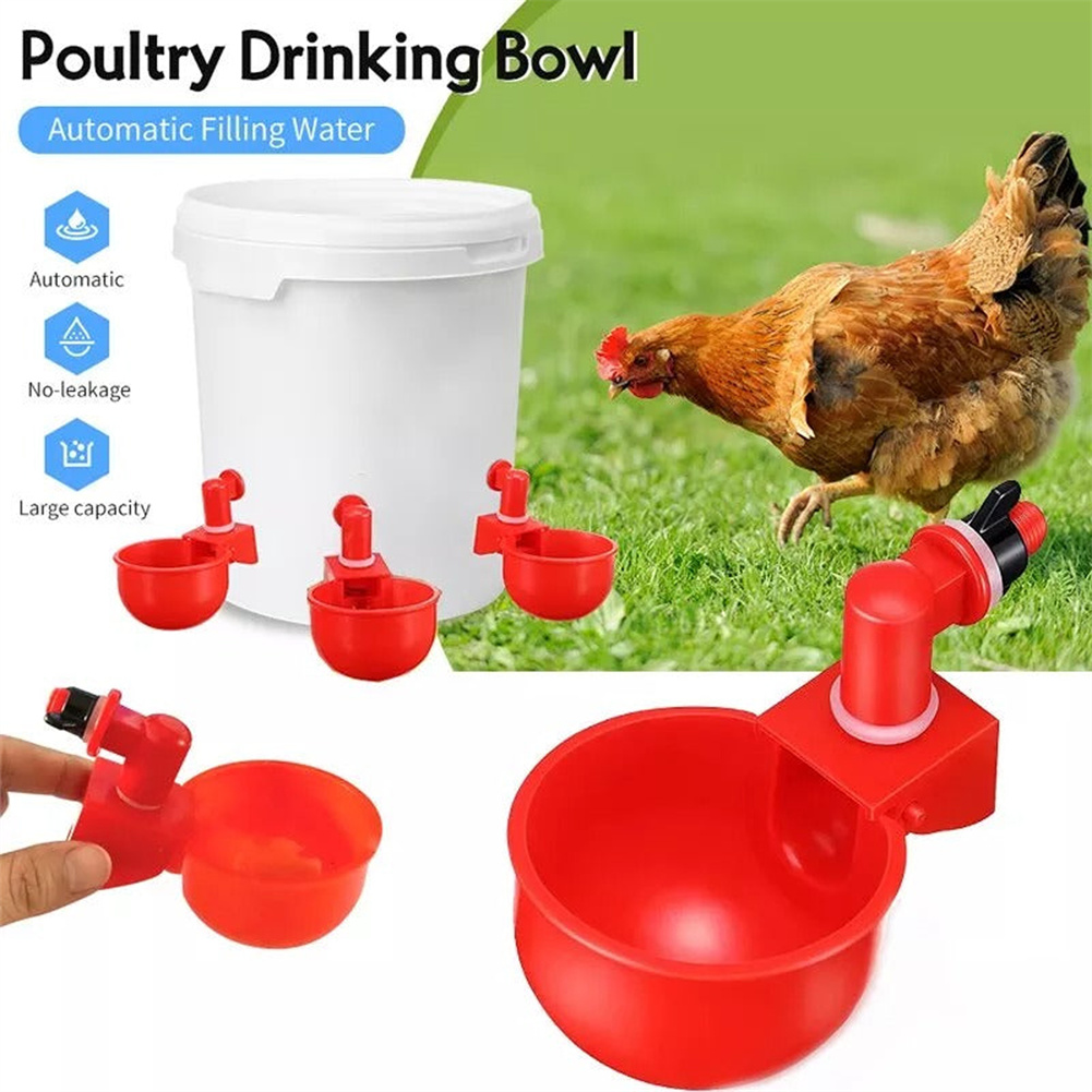 6PCS Automatic Poultry Drinker Chicken Duck Drinking Machine Hanging Water Cup Drinking Bowls Livestock Drinking Dispenser Tools. 