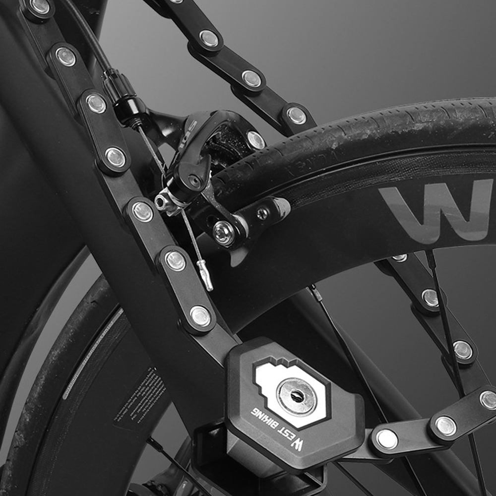 West Biking Foldable Bike Lock With 3 