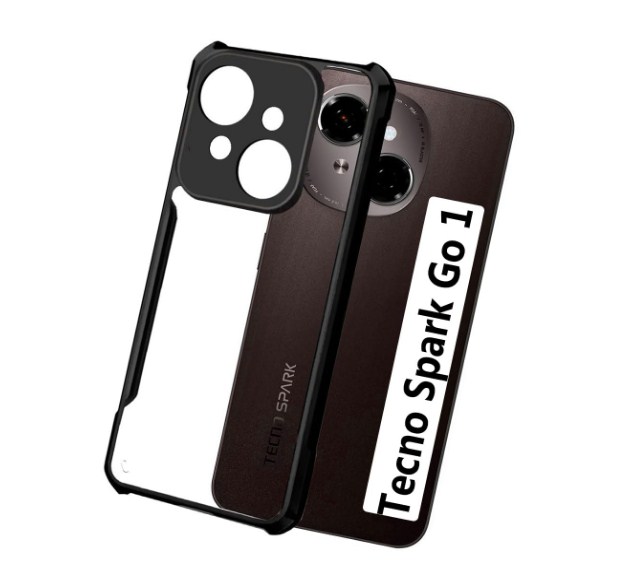 Zapcase Back Case Cover for Tecno Spark GO 1 | Compatible for Spark GO1 Back Case Cover | Clear Case for Tecno SparkGO1 with Camera Protection | (TPU + PC | Matte Black)