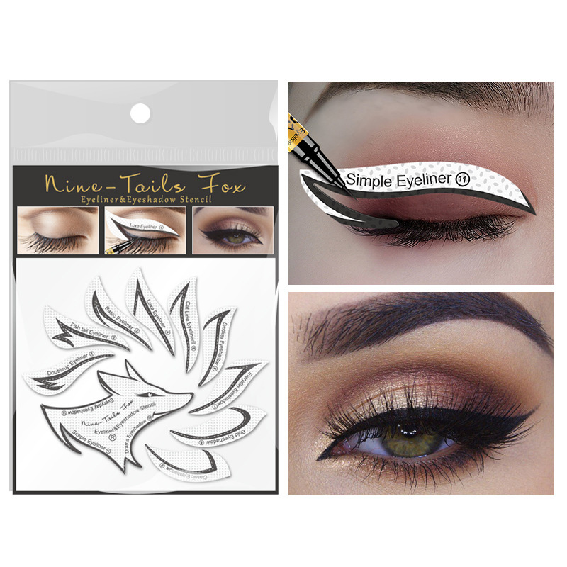 12 Sticker/PC Eyeliner Eye Shadow Nine-Tailed Fox Eye Patch Eyeshadow Models Template Shaping Stencil Eyes Make up Aid Tools. 