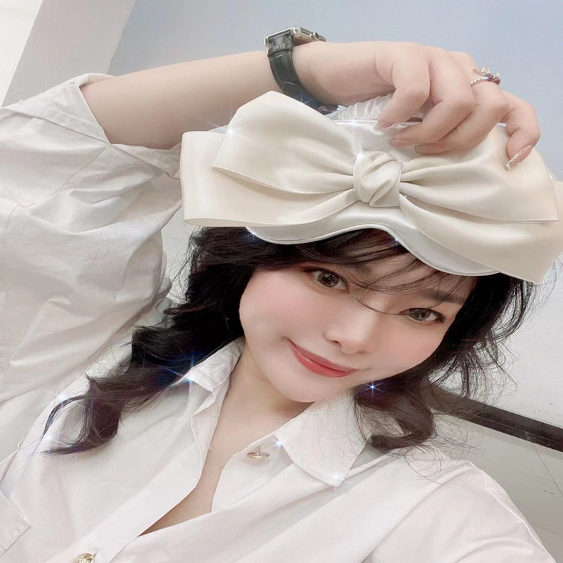 Sweet Big Bow Eye Mask Washing Face Hair Band Dual-Use Fairy Autumn and Winter Sleep Blackout Eye Mask Tied Hair Accessories