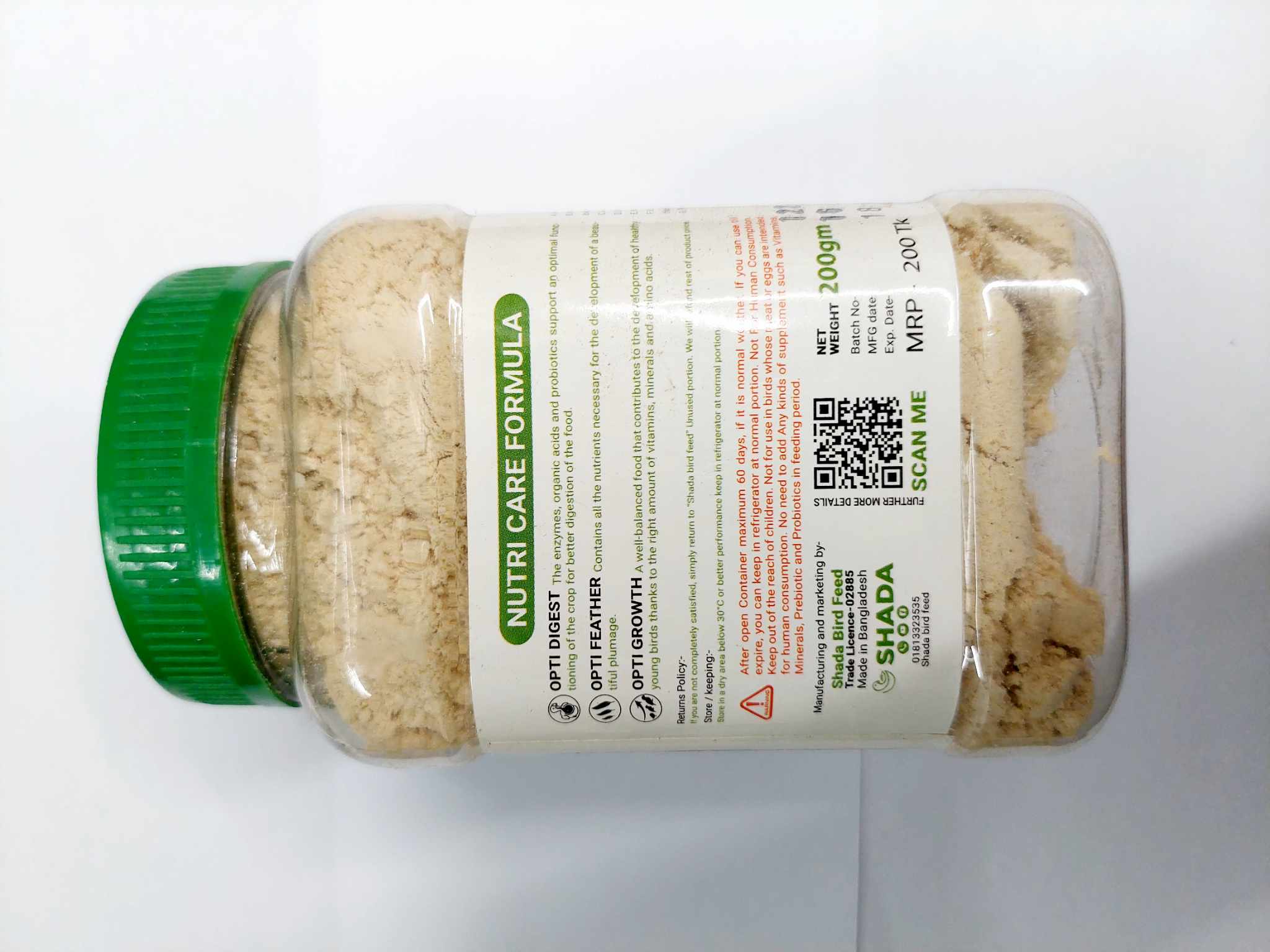 Bird Food Shada Nutricare Handfeed Formula For Baby & Sick Bird-200g. 