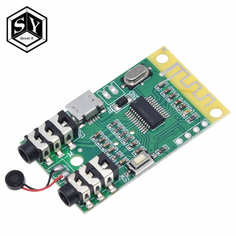 【The road to happiness Store】Bluetooth audio transmitter board 3.7V~5V 10M Distance decoding wireless module Speakers diy 3.5mm for Arduino