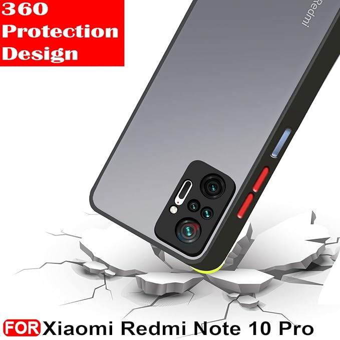 Redmi Note 10 Pro Shockproof Matte Finish Mobile Back Cover. 