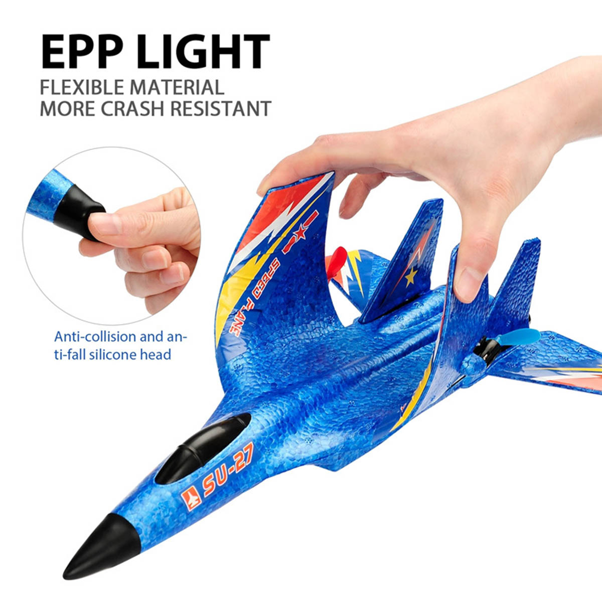 SU-27- Duel Battery  RC Foam Plane  Rc Airplane Radio Control Rc Airplane SU 27 Rc Airplane Remote Control Fighter Model EPP Foam Toys for Kids Gift. 