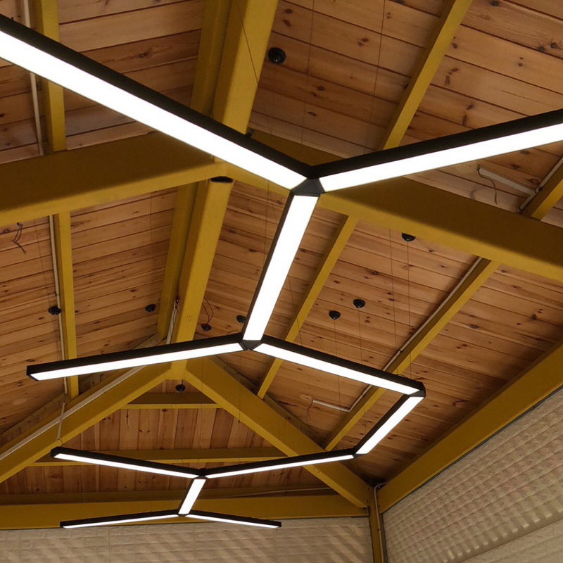 LED strip lights, office chandeliers, gym rectangular chandeliers, studio simple strip shape lamps