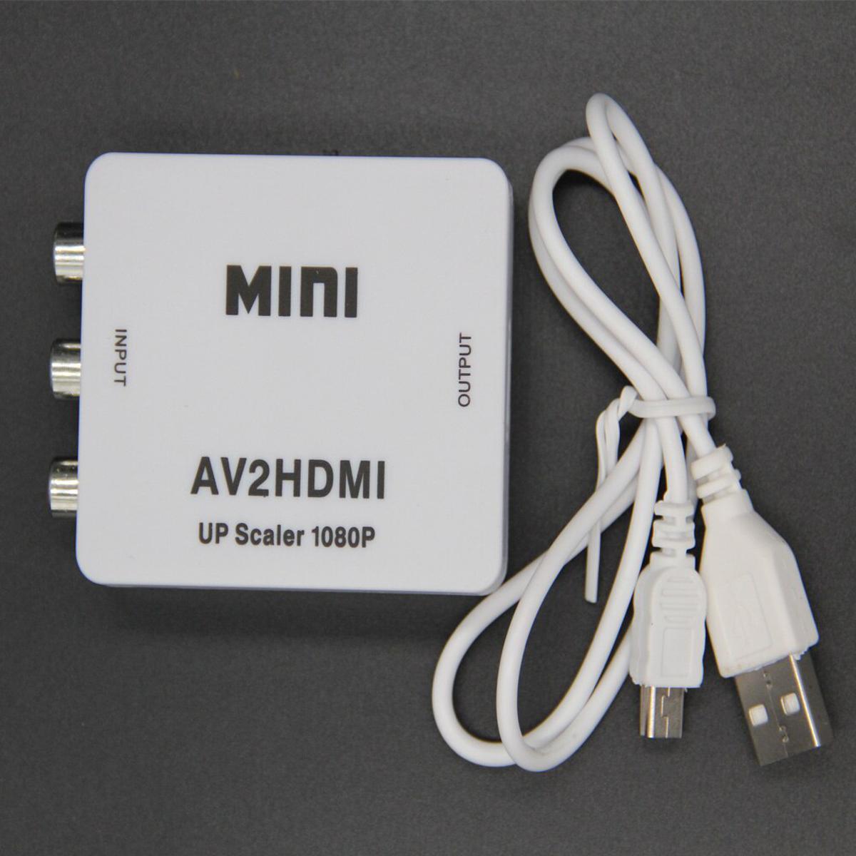 【VisioN Shop】Mini to HDMI-compatibleVideo Converter Box RCA AV HDMI CVBS to HDMI-compatible Adapter TV PS3 PS4 DVD Xbox Projector
