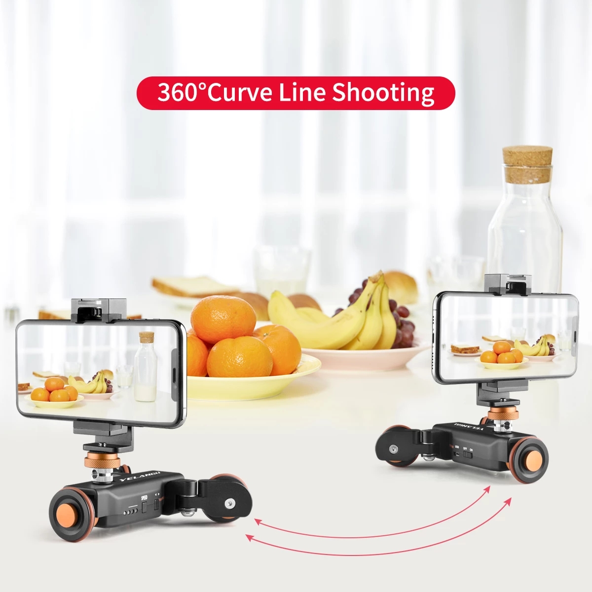 Yelangu L4x Motorized Cameraslider Rechargeable Camera Dolly Slider For Dslr Camera Camcorder Smartphone Track Slider. 