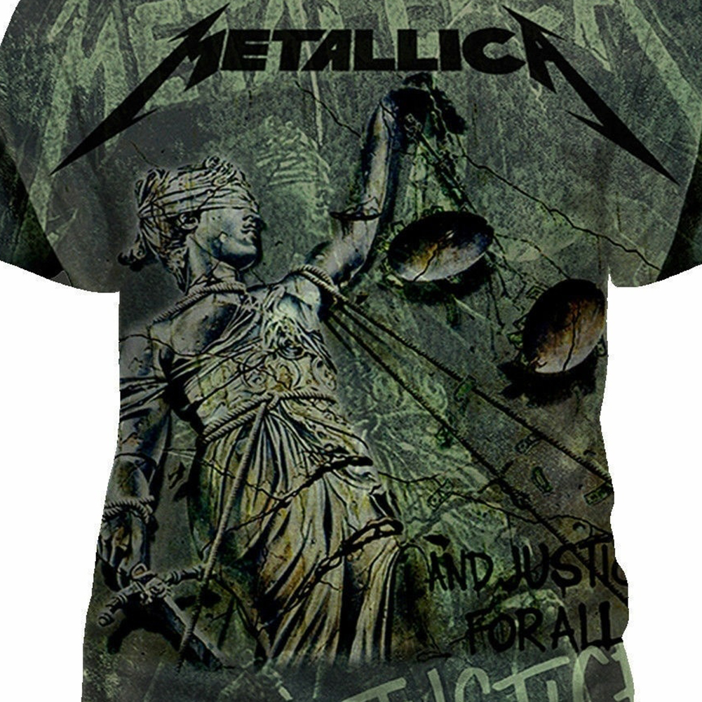 Metallica And Justice For AllMen Summer Round Neck Short Sleeve T Shirt Top