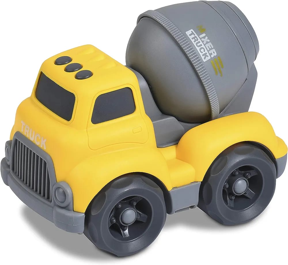 Kids Truck Cartoon Friction Blue and Yellow Trucks Set