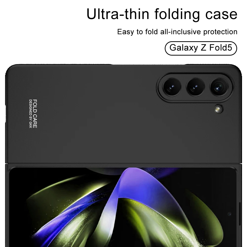 GKK For Samsung Z Fold 4 Fold 5 Back Cover Shockproof Plastic Hard Case For Samsung Galaxy Z Fold 5 5G Fold 4 Camera Protective Ultra-thin Matte Hard Plastic Cover Case Folding Case For Fold 4 Fold 5 Black. 