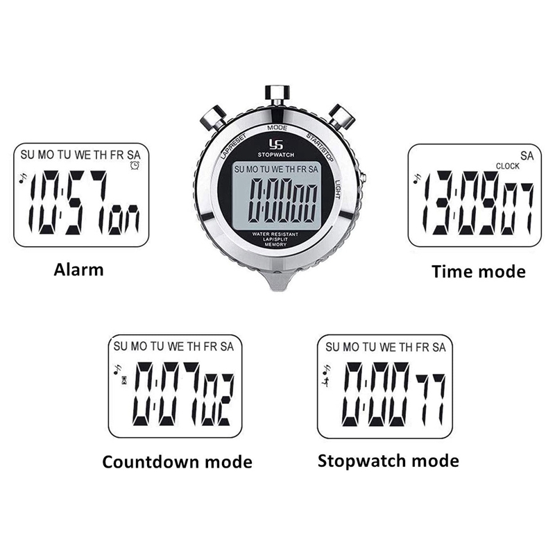 YS Digital Stopwatch Timer Metal Stop Watch with Backlight, 2 Lap Stopwatch Timer for Sports Competition. 