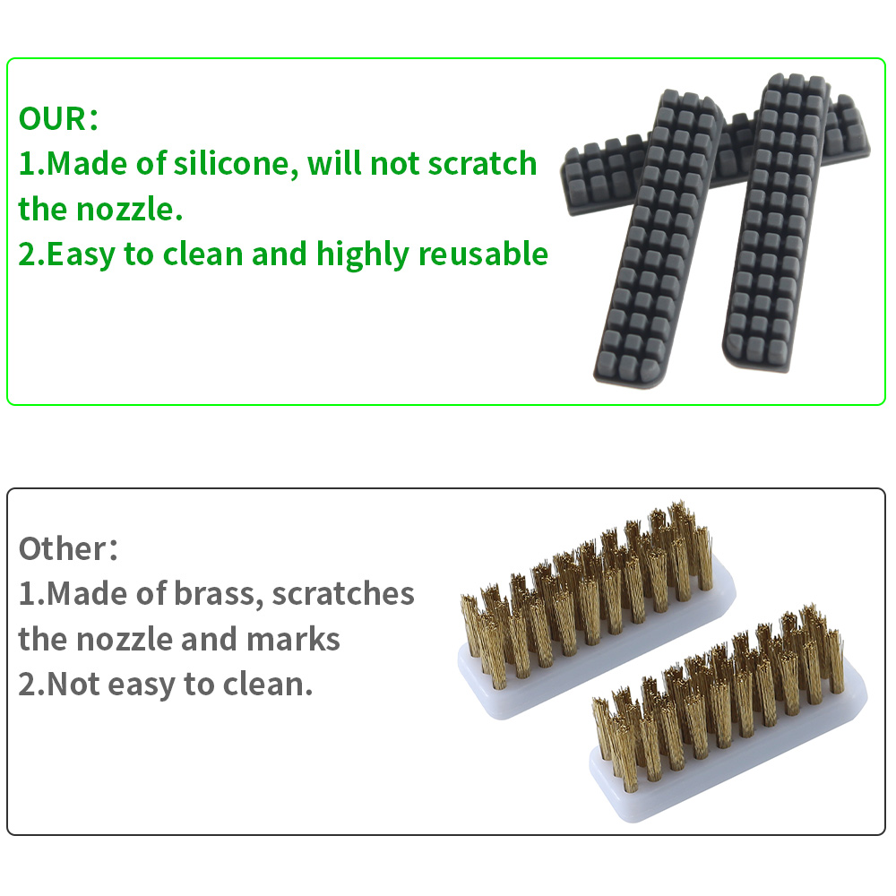 Nozzle Brush for Bambu Lab A1/A1 Mini Prusa XL Wiper Silicone Brush Hotbed Mounted Scrubber Cleaning Tool 3D Printer Accessories. 