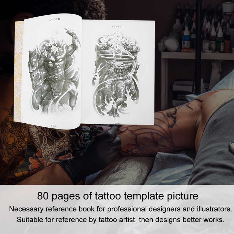 80 Pages Tattoo Practice Template Book Liner Shader Picture Accessory. 