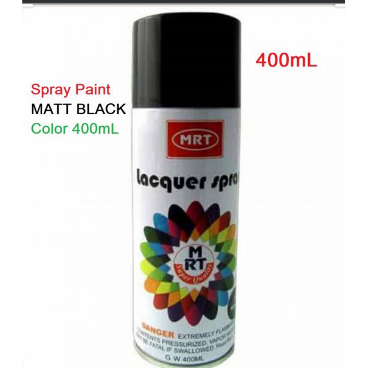 MATT BLACK Color 400mL Spray Paint Multipurpose Spray Paint Matt Black Color Uses Metal Wood Plastics Motor Cycles Bi-Cycle Furniture