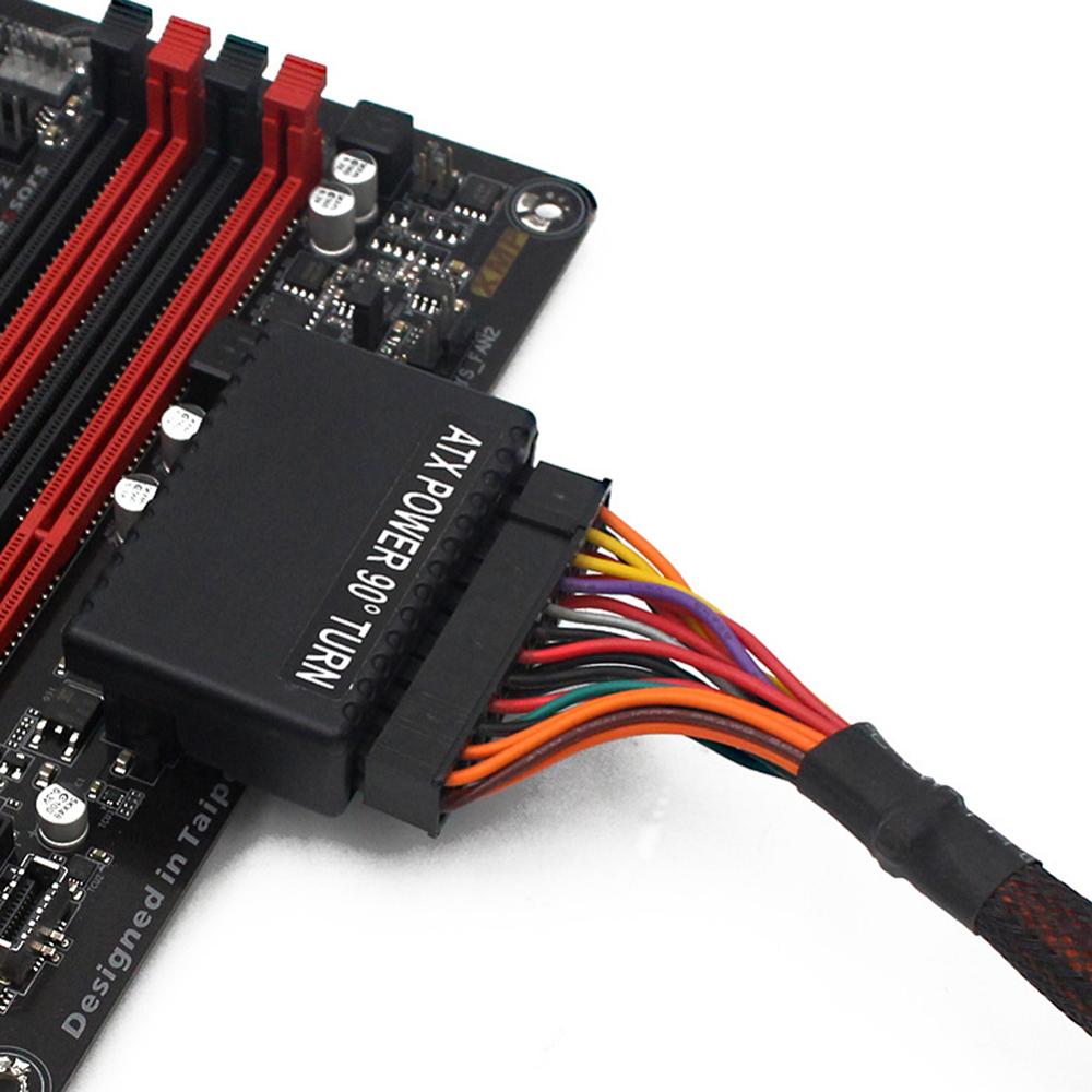 ATX 24 Pin To 90 Degree Power Plug Adapter 24Pin Power Supply Modular Turning Connector for Desktop PC Mainboard. 
