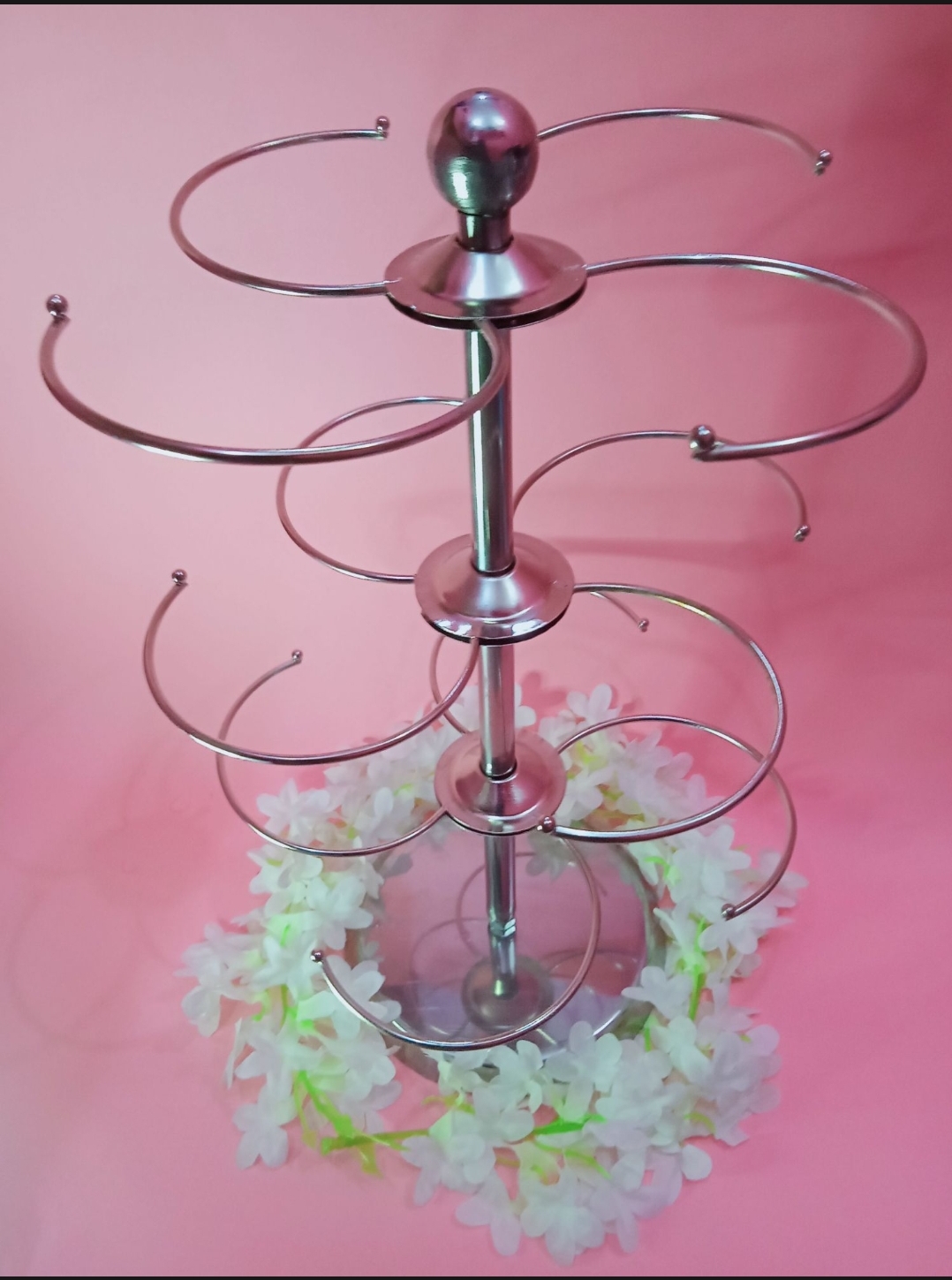 Churir Alna  Twelve Stick Curi Rakhar Stand [Theft Stan  The Connection Rotating Display Stand Bangle Stand decor ( Churi Alna) Rotating Churi Stand stainless steel Bangle Organizer Jewelry Display Stand Bangle Stand decor. 
