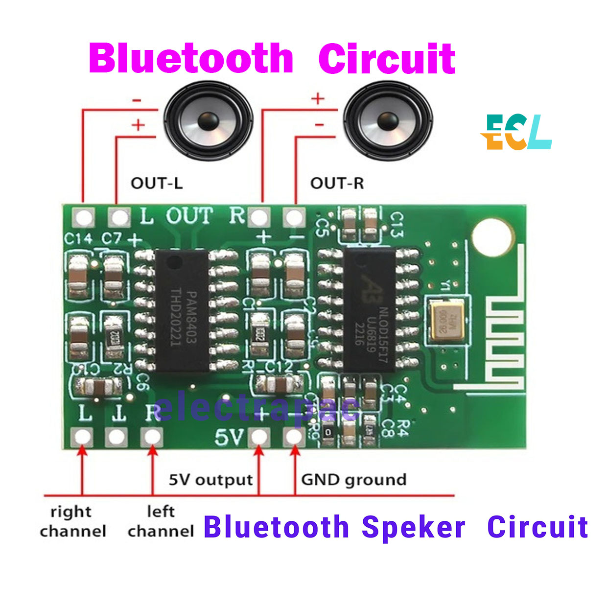 CA-8469 Bluetooth Amplifier Circuit/ Complete Bluetooth Amplifier Circuit/ Bluetooth Spiker/  Bluetooth Circuit Board/ Audio Amplifier for Desktop