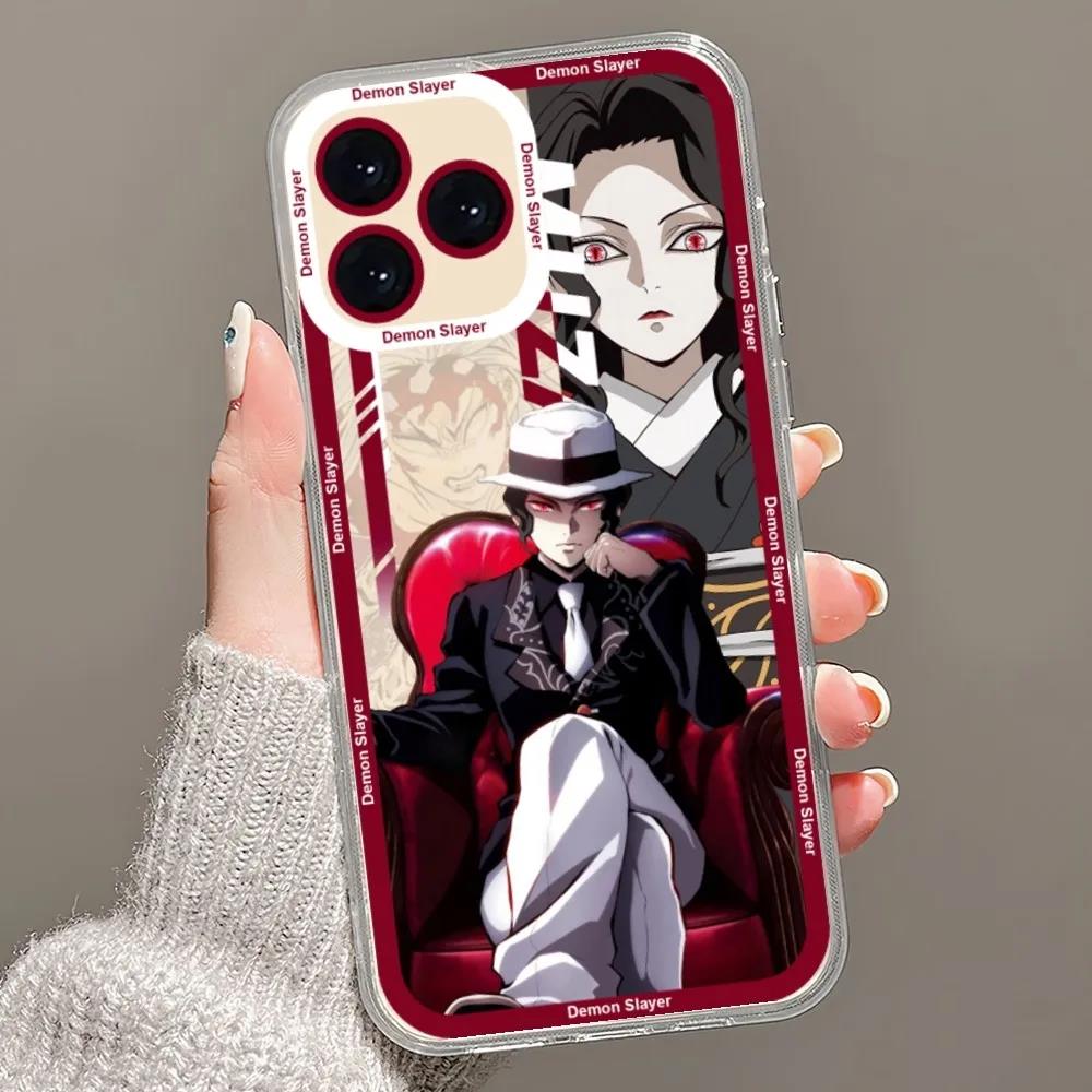 Demon Slayer Muzan Kokushibo Douma Phone Case For iPhone 7 8 SErelax2020 X XS XR 11 12 13 14 15 Pro Max Mini Plus Transparent Shell