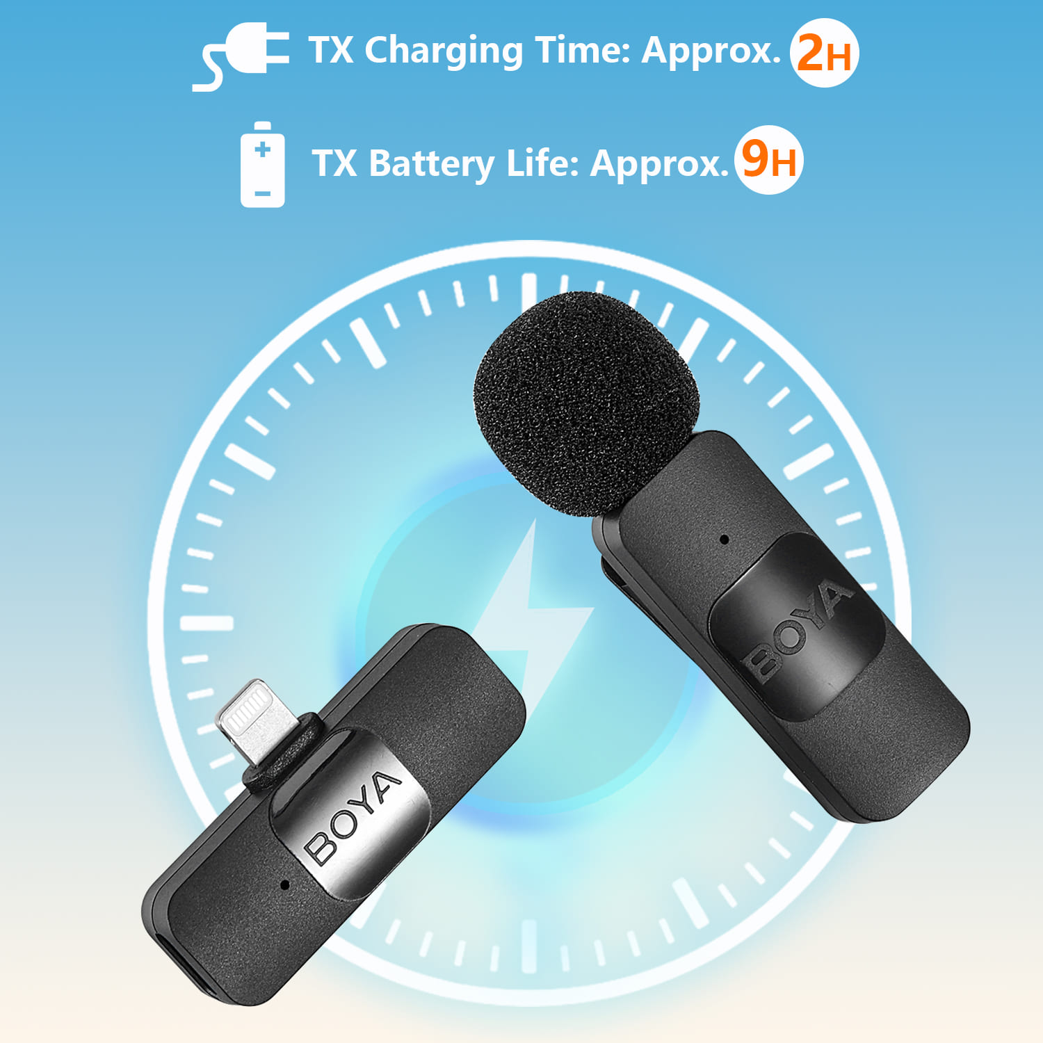 BOYA BY-V Professional Wireless Lavalier Mini Microphone for iPhone iPad Android Live Broadcast Gaming Recording Interview Vlog. 