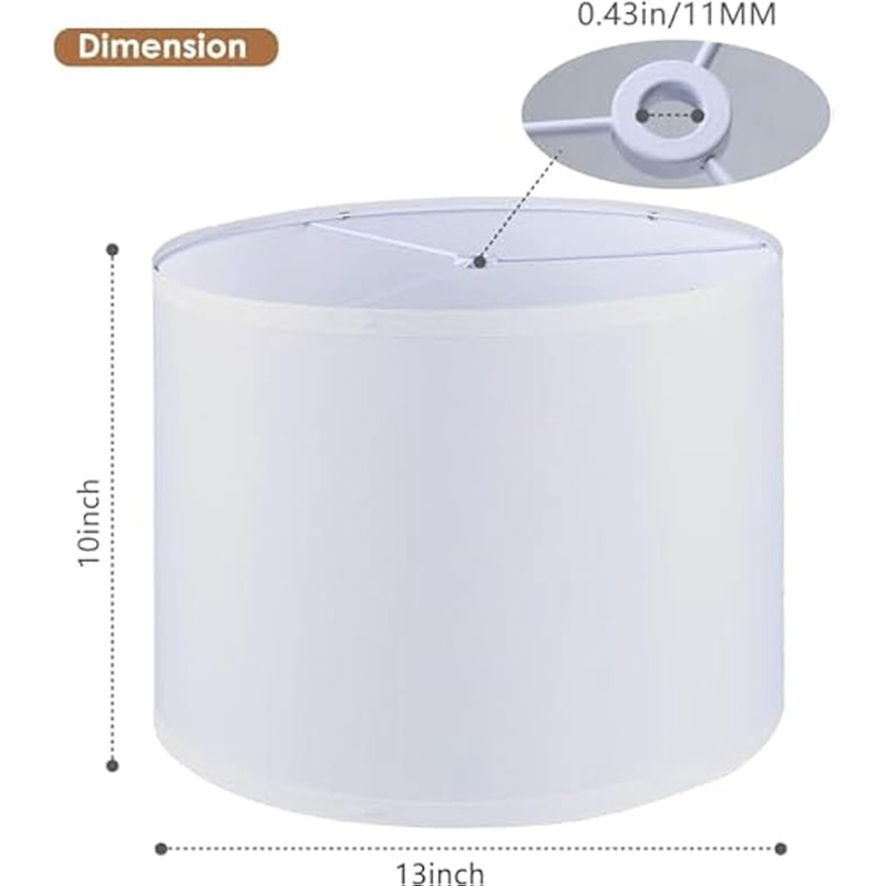 2 Piece Lamp Shades, Drum Lampshade White Replacement Fabric Lamp Shade for Table Lamp Floor Lamps. 