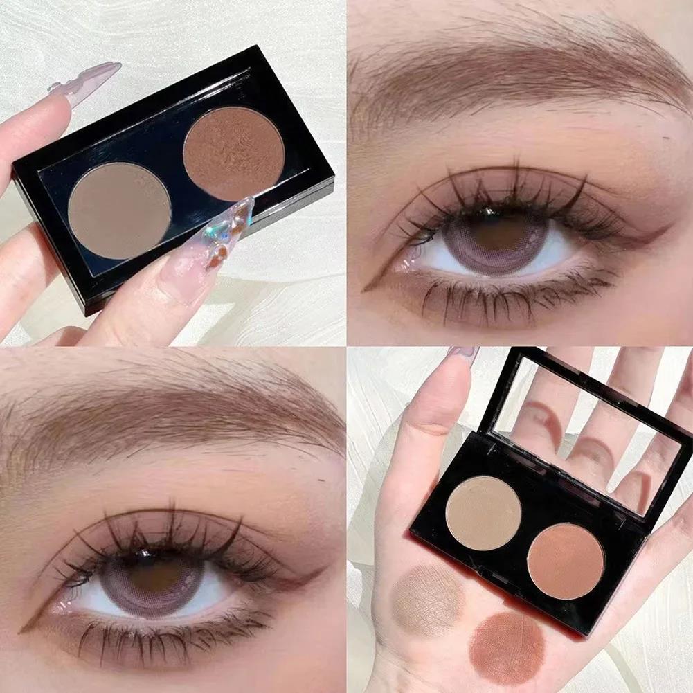 2 Colors Glitter Eyeshadow Palette Korean Makeup Palettes Cream Blue Black Glitter Eyeshadow Bright Korean Eye Shadow Palette