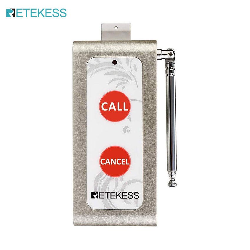 Retekess TD004 Wireless Pager Call and Cancel Button Alarm Transmitter Remote Emergency Alarm Used with T114 and T128 Receiver Calling System