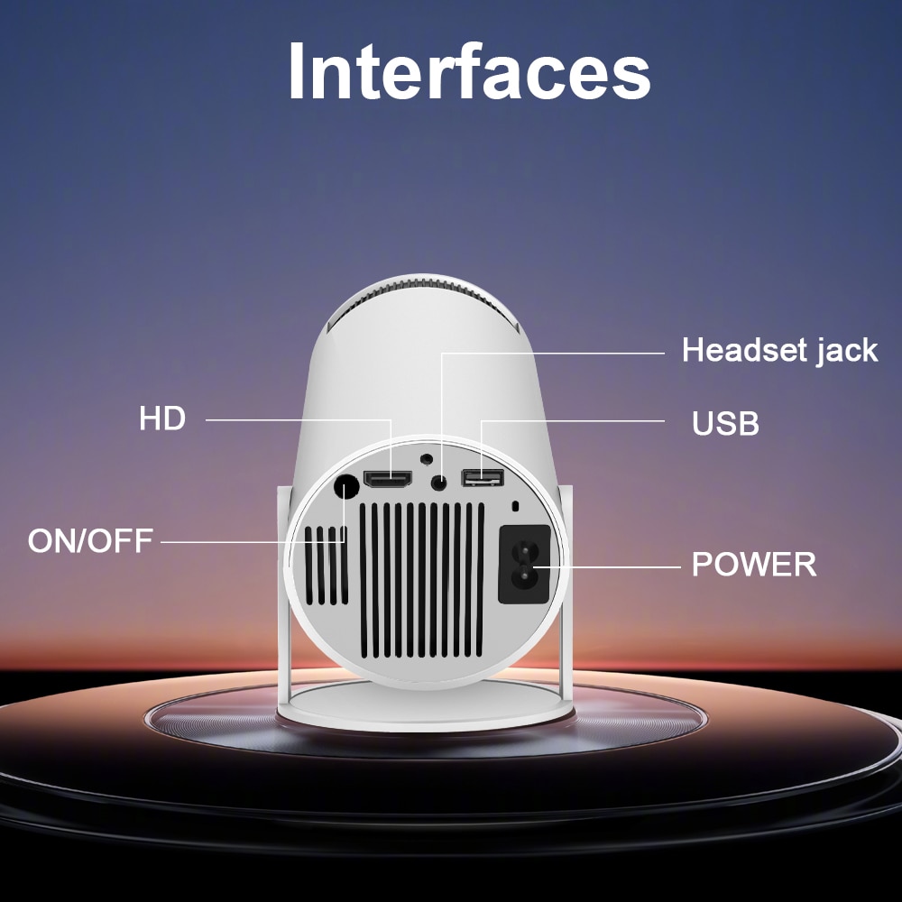 Home Theatre Android Smart Projector HY300 4K  WiFi Bluetooth portable Projector Price in Bangleadesh. 