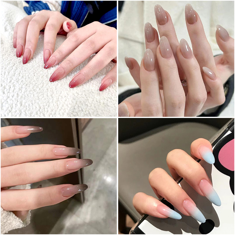 30pcs Vintage Red Nails Almond Shape Autumn Winter False Nails Press On Long Round Artificial Nail Atmosphere Nail Tip. 