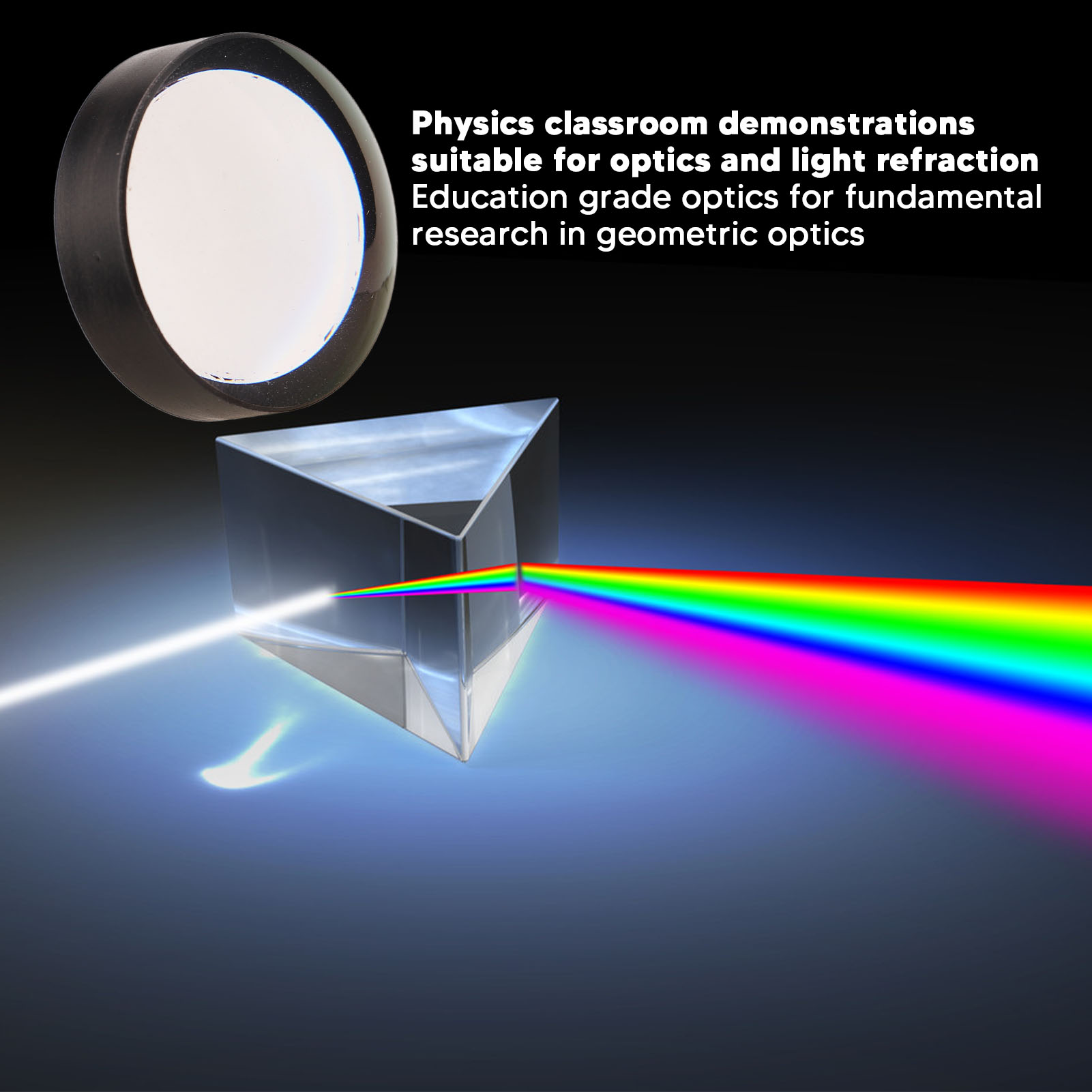 Concave Convex Lens Set, Concave Convex Lens Clear Image Small for Classroom. 