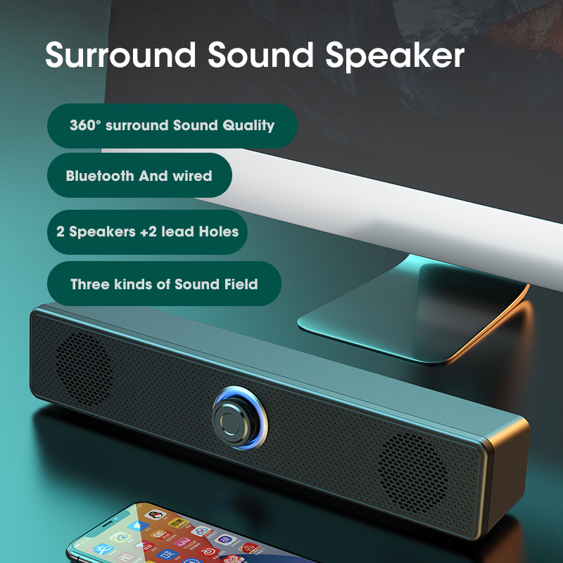 Home Theater Sound System Bluetooth Speaker 4D Surround Soundbar Computer Speaker For TV Soundbar Box Subwoofer Stereo Music Box. 