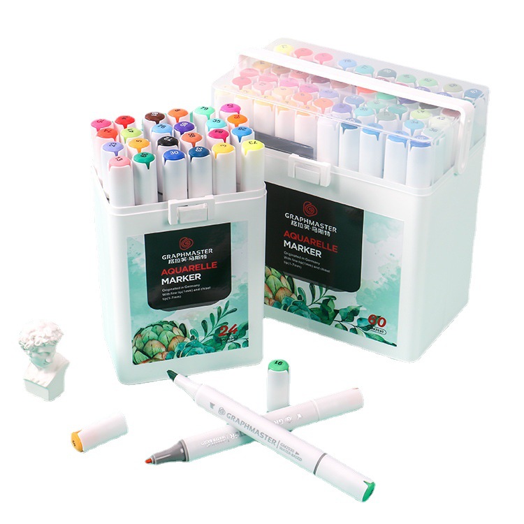 STA Graf Master GM2030 Water-Based Oil-Based Marker Set Double-ended Stacked Color Painting Design